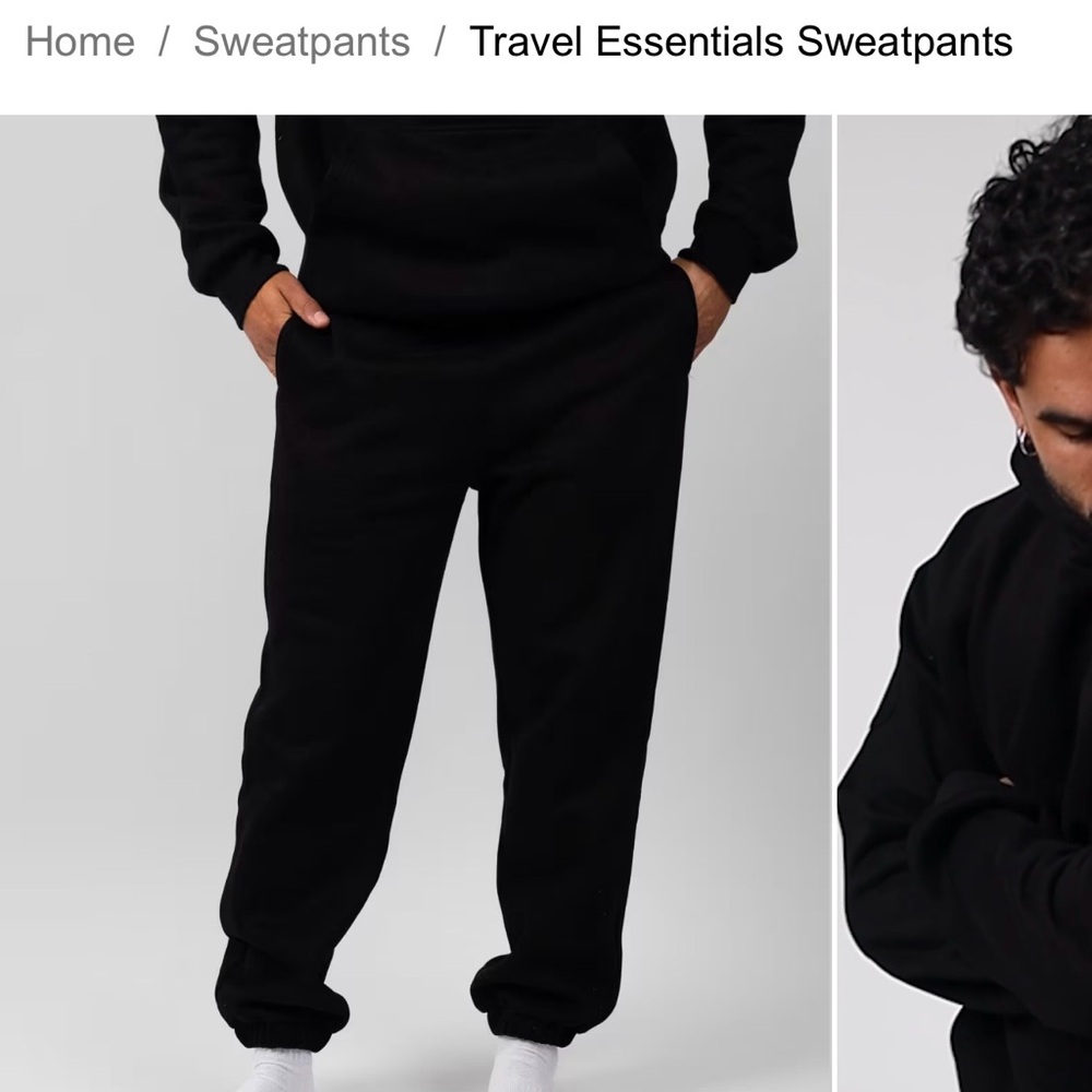 COMFRT Travel Essentials Black Sweatpants
